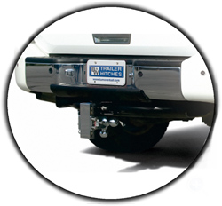 B&W Tow & Stow Ball Mount in Stowed Position
